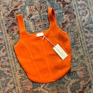 Allie Rose orange square neck top M